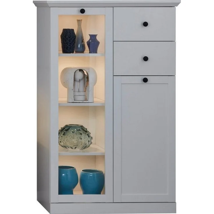 Home affaire Vitrine Örebro zeitloser Landhausstil, mit Vollauszug, Beleuchtung optional – Bild 4