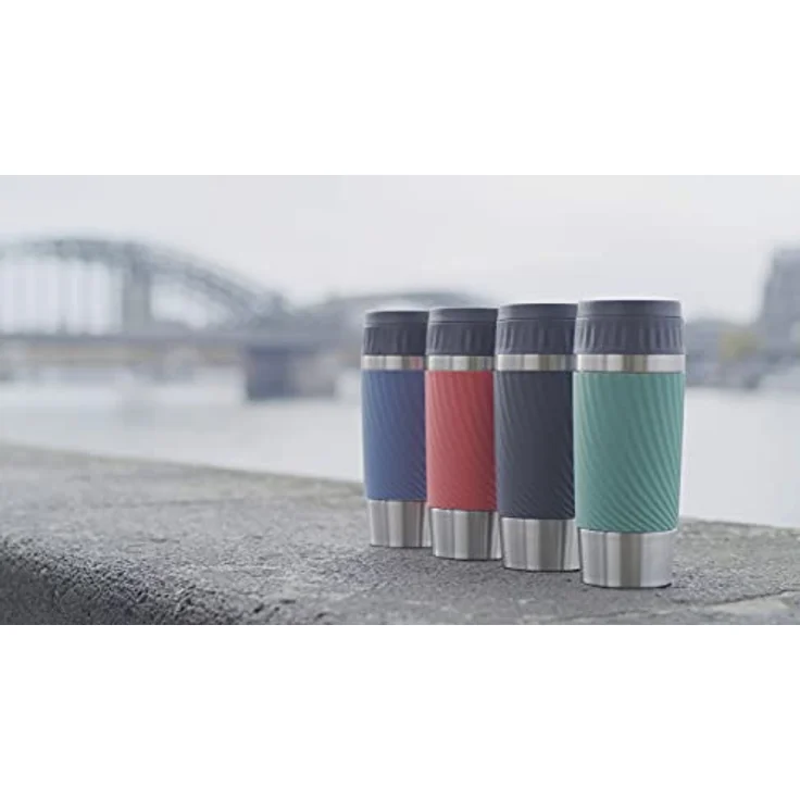 EMSA 'Travel Mug Easy Twist' Isolierbecher, Edelstahl/Silikon, koralle, 360 ml – Bild 16