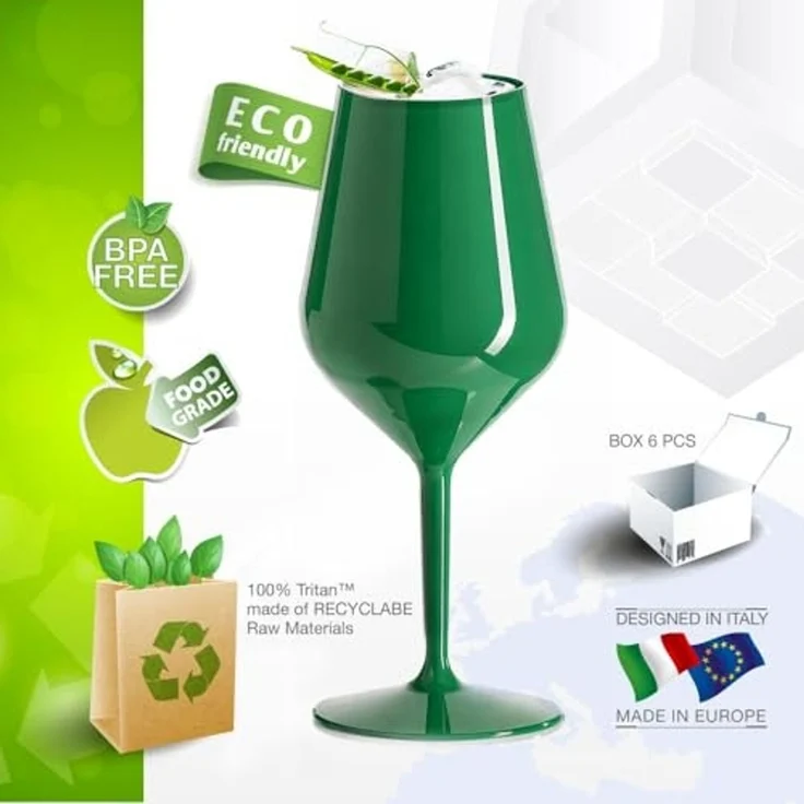 Doimoflair Weinglas DoimoFlair Weingläser aus Kunststoff bruchsicher Plastik – Bild 2