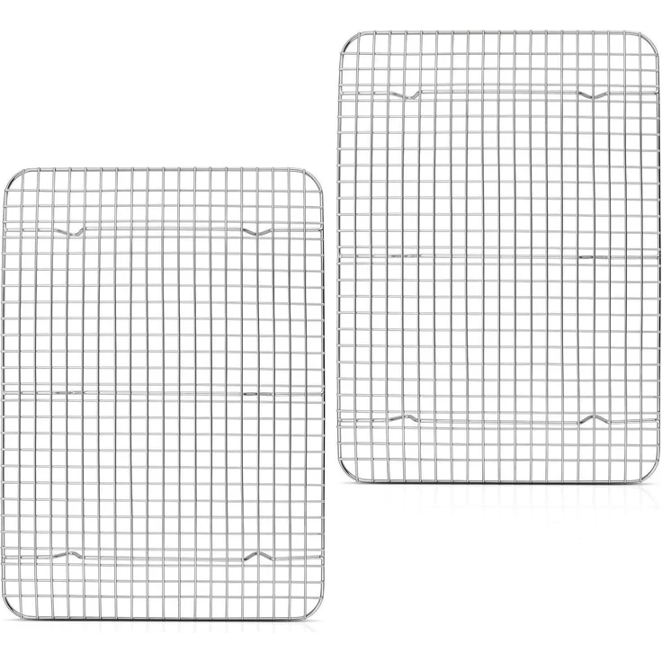Homikit Kuchengitter Abkühlgitter 2er Set Edelstahl Groß Backen Kühlen 42x29,3cm – Bild 1