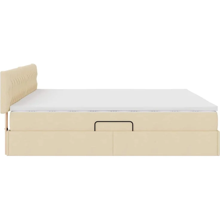 vidaXL LED-Speicherbett mit Matratze Creme 200 x 200 cm Stoff 3371233 – Bild 11