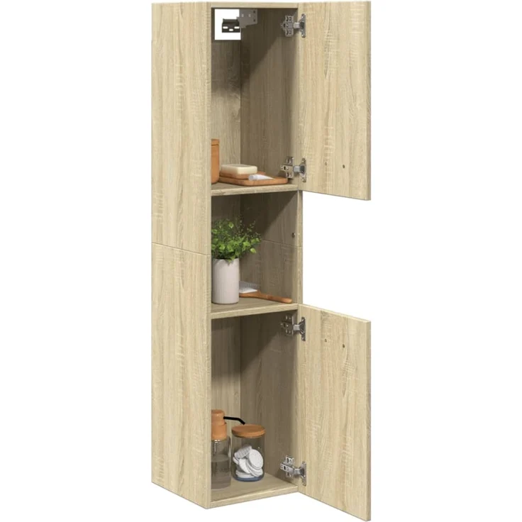 vidaXL Badezimmerschrank Sonoma-Eiche 30x30x130 cm Holzwerkstoff 849635 – Bild 8