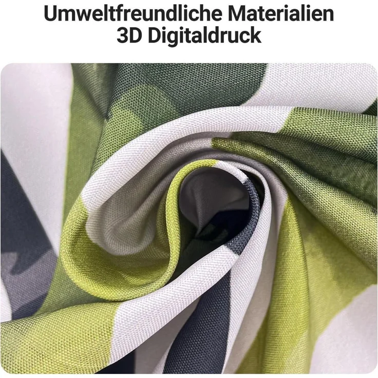 Duschvorhang 180x200cm Blätter Textil Antischimmel Wasserabweisend mit Ösen und – Bild 3