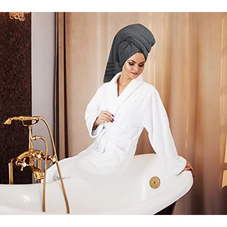 Utopia Towels 8-teiliges Luxus-Handtuch-Set, 2 Badetücher, 2 Handtücher und 4 Waschlappen, 600 g/m², 100% ringgesponnene Baumwolle, sehr saugfähige Viskose-Streifen-Handtücher, ideal für den – Bild 7