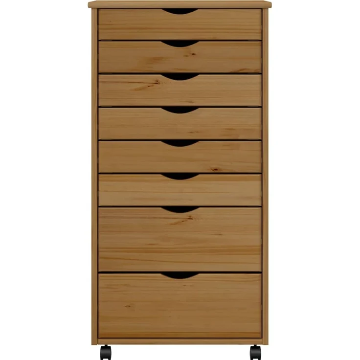 vidaXL Rollschrank mit Schubladen MOSS Honigbraun Massivholz Kiefer 355897 – Bild 4