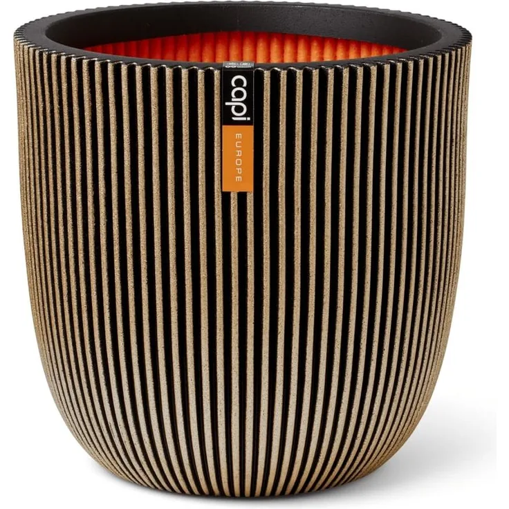 Capi Pflanzgefäß Groove 43x41 cm Schwarz und Golden 445487