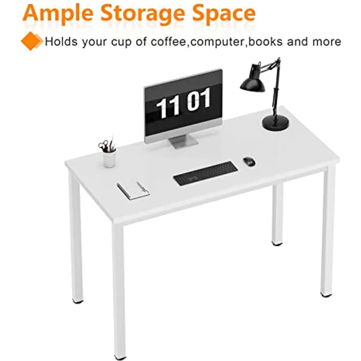 SogesHome Computertisch 80x40 cm Kompakter Schreibtisch Büroschreibtisch Eckschreibtisch für den kleinen Schreibtisch im Home Office, weiß AC3DW-8040-SH – Bild 5