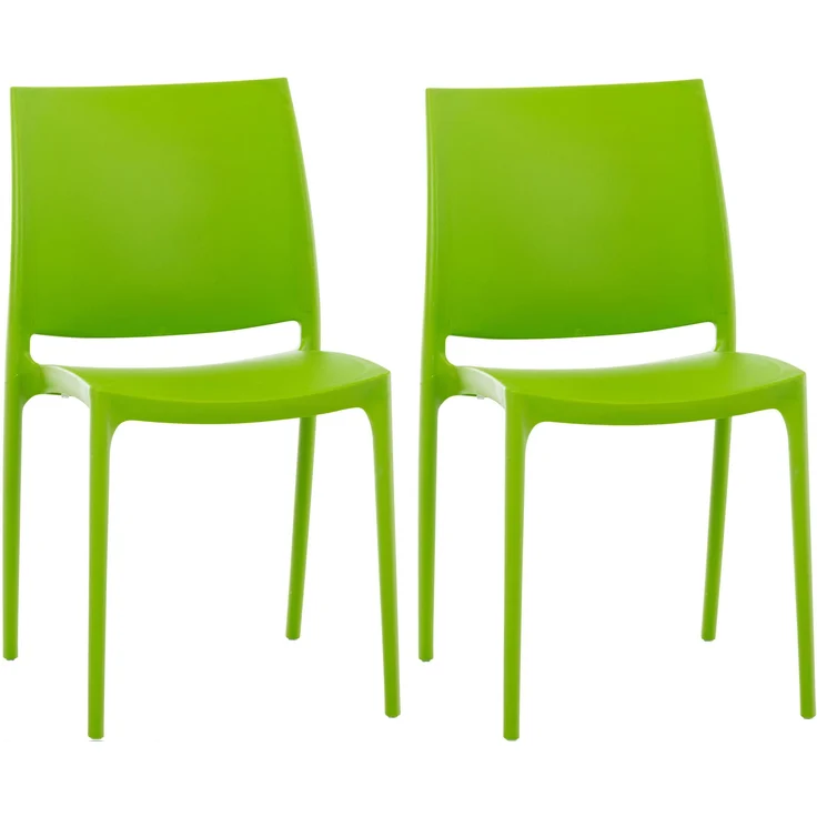 CLP 2er Set Stapelstühle Maya bis zu 130 kg belastbar,grün – Bild 1