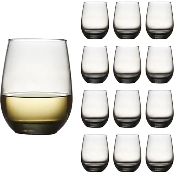LIBBEY Gläser-Set Libbey Weinglas, 12er Set -STEMLESS-, 12-tlg, Glas, 451 ml, hochwertig verarbeitet, im modernen Design – Bild 1