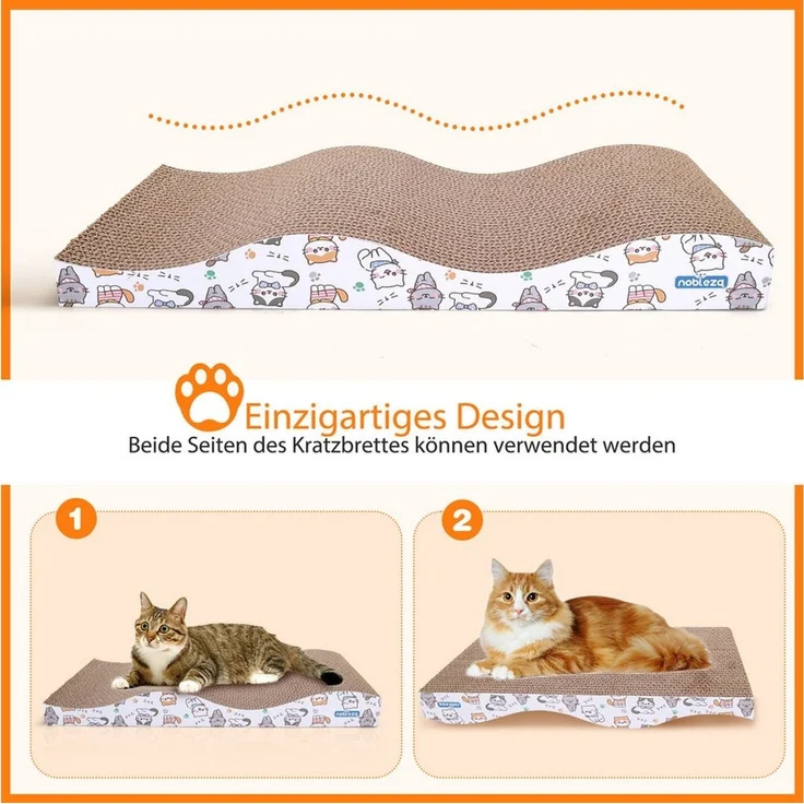 nobleza Kratzpappe 2 Stücke katzen kratzbrett mit Minze, Wellpappe Kratzmatten – Bild 3