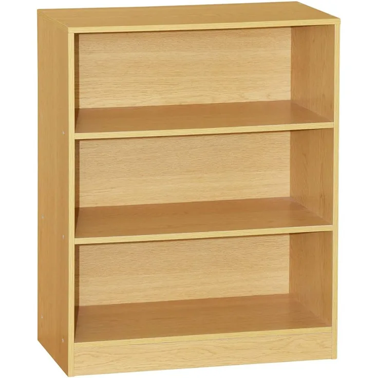 Vida Designs Cambridge Bücherregal mit 3 Ebenen, niedrig, Eiche, Holz-Regaleinheit für Büro, Wohnzimmermöbel, 75 x 60 x 24 cm
