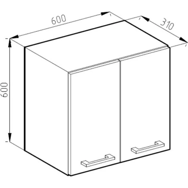 Hängeschrank R-Line Goldkraft Eiche 60 cm J-Shape Vicco – Bild 3