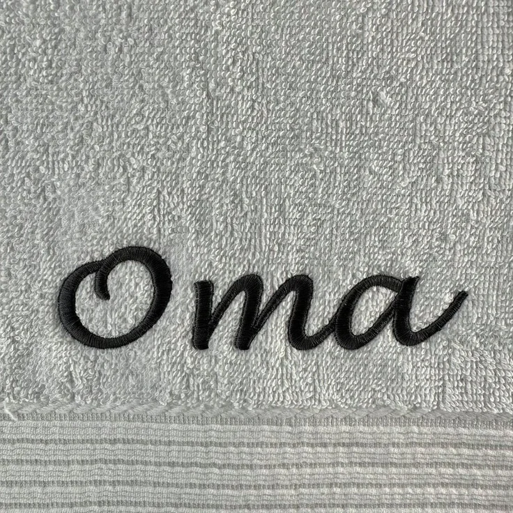 Schnoschi Handtuch Handtuch mit Oma oder Opa bestickt Gästehandtuch Duschtuch Badetuch, hochwertige Bestickung mit Oma oder Opa – Bild 3