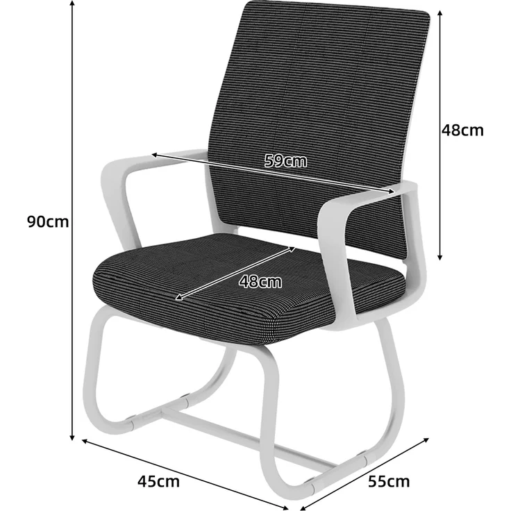 Minimalist Modern Office Chair – Metal Frame, Soft & Comfortable, Home & Office Use, Multiple Colors Available--Schwarz Weiß--45x55x90cm--YOUDENOVA – Bild 8