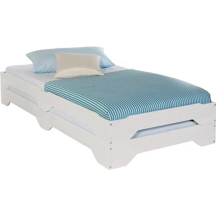 IDIMEX Funktionsbett RONNY, Strapelbett Gästebett Stapelliege Massivholzbett Set 2 Stück Kiefer ma – Bild 2