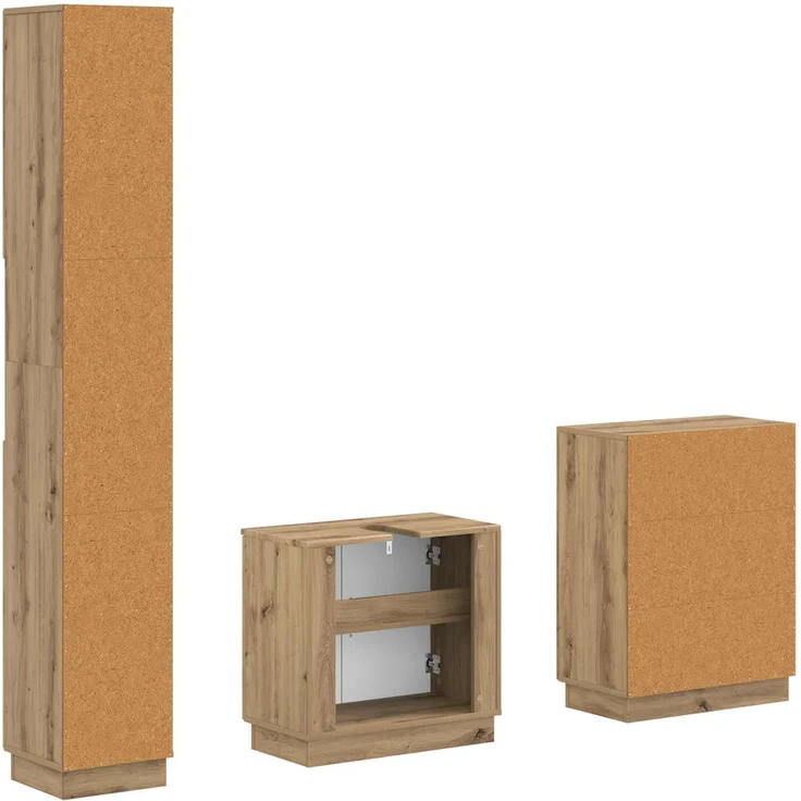 vidaXL 3-teiliges Badezimmer-Schranksystem HOORN Artisan-Eiche 3417476 – Bild 6