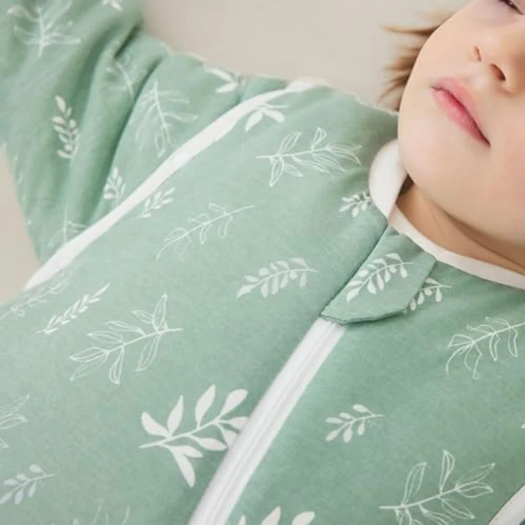 Duomiaomiao Baby Schlafsack mit füßen, Winter mit füßen,100% Baumwolle Schlafsack Baby, Baby Jungen 3.5 tog mit Schlafsack, Cartoon-Laub,Atmungsaktiv (90-100) – Bild 4