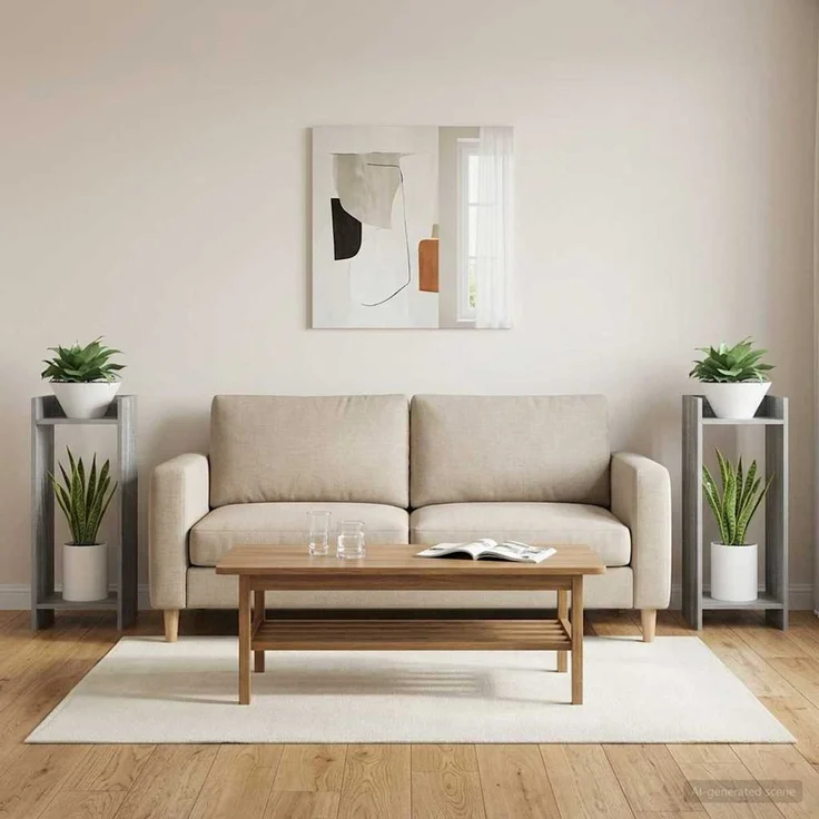 vidaXL Pflanzenständer 2 stk. Sonoma-Grau 30 x 30 x 80 cm 899589 – Bild 4