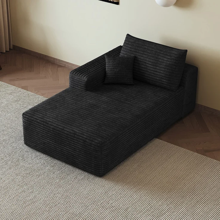 ZUBALIYA SchlafSofa mit Cordbezug, modular aufgebaut, ohne aufwendige Montage, für Wohnzimmer und Apartments – Bild 2