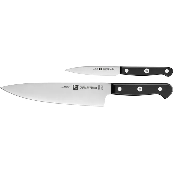 Zwilling Gourmet 2 Stück schwarze Küchenmesser aus Edelstahl