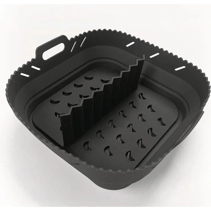 GOURMETmaxx Silikonform 21x21x8 cm mit Trennwand faltbar hitzebeständig bis 230°C Backform 6 Stück – Bild 1