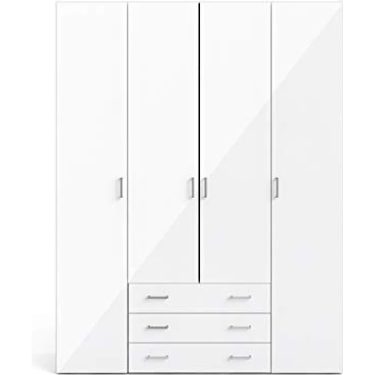Kleiderschrank, Farbe Weiß 154 x 200,4 x 49,5 cm – Bild 8