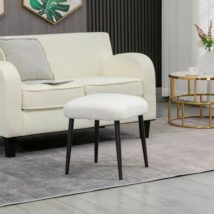 Hocker 42 x 42 x 47 cm, Polyester in Kaschmir-Optik, Stahlbeine, 1 Stück