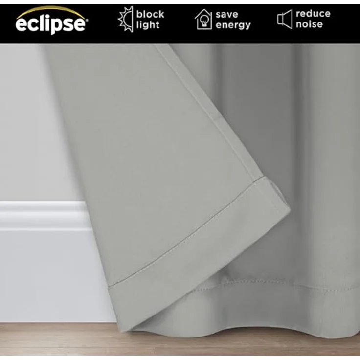 Eclipse Darrell Thermaweave Verdunkelungsvorhang, extra breit, 213,4 x 254 cm, Grau – Bild 2