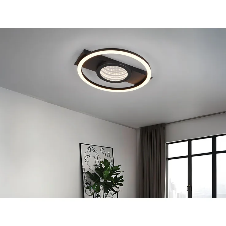 Trio LED Deckenleuchte Wheeler 16 W schwarz matt