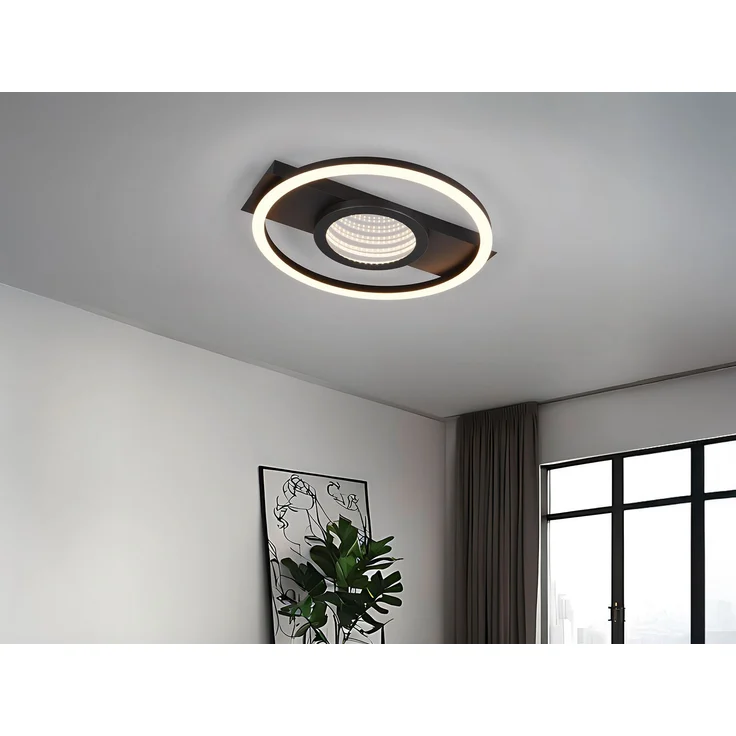 Trio LED Deckenleuchte Wheeler 16 W schwarz matt – Bild 1
