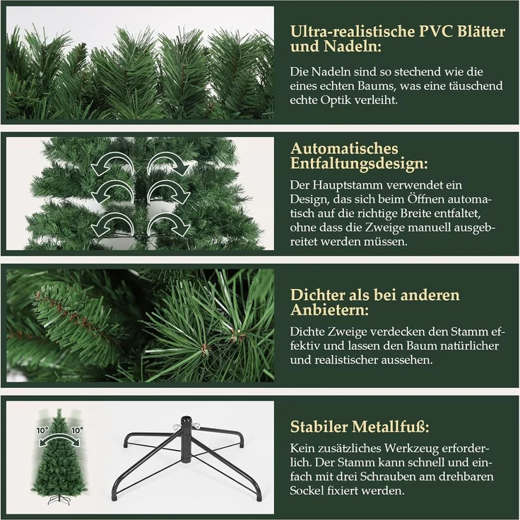 SALCAR Künstlicher Weihnachtsbaum 210 cm – Bild 5