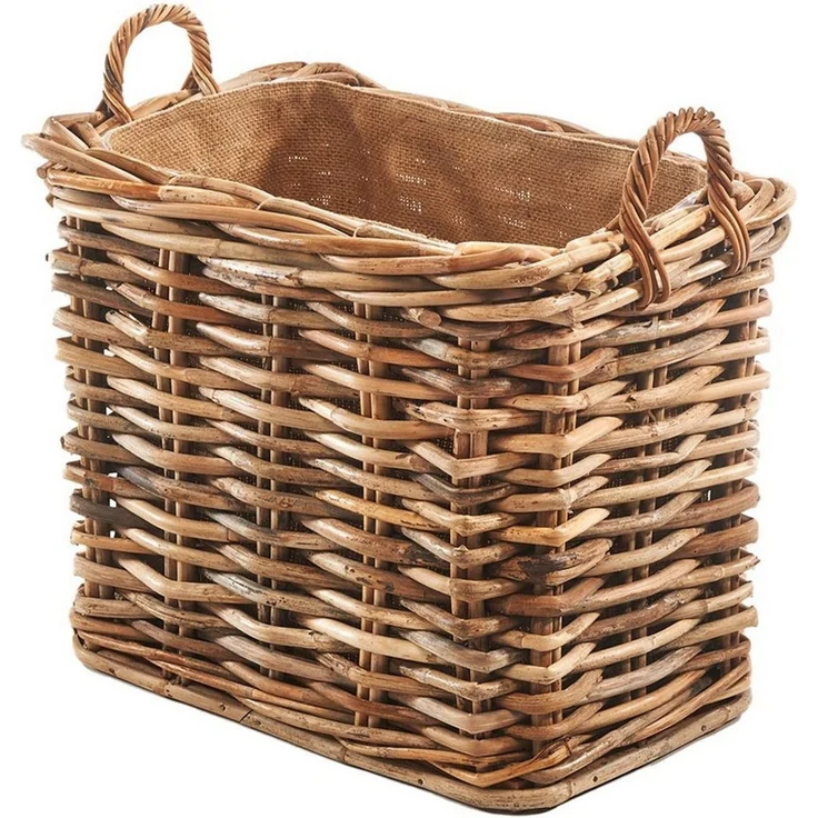 Kobolo Kaminholzkorb Holzkorb Korb Rattan cane mit abnehmbarem Jutestoff, Innenmaße: 51x30x45 cm – Bild 4