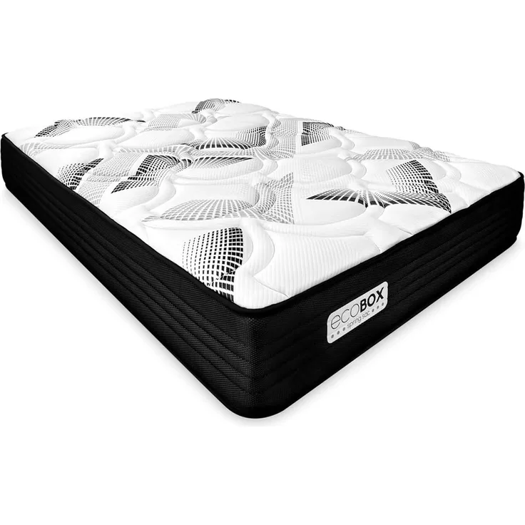 DUÉRMETE ONLINE - Viskoelastische Hybrid-Matratze Eco Box mit Federkernen, optimaler Komfort, mittlere Härte, Antibakteriell und hypoallergen, 140x190 cm
