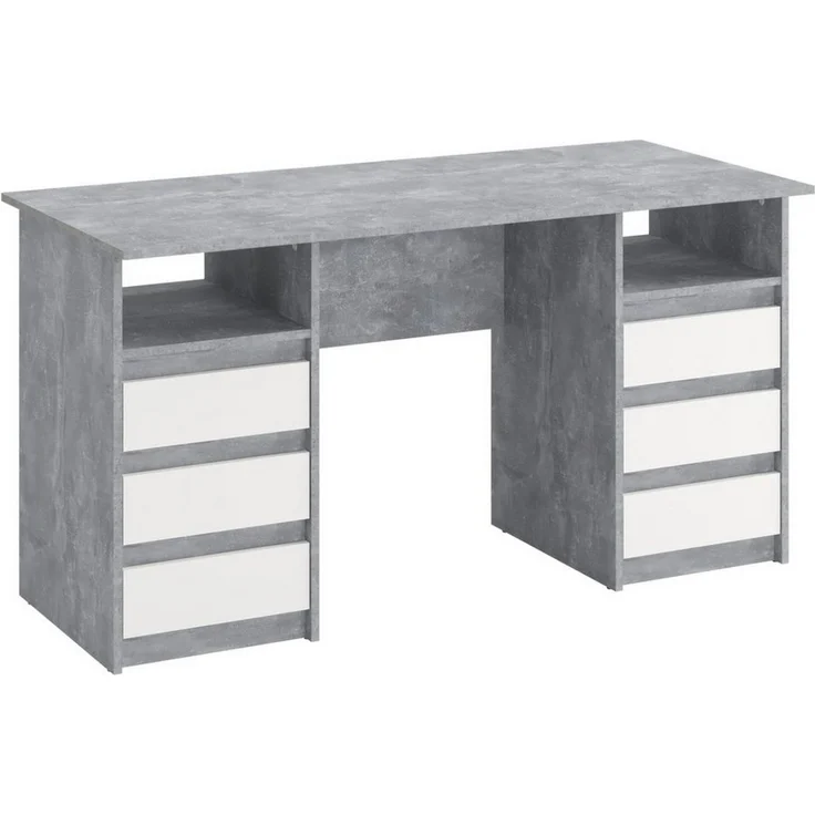 KOMTO Schreibtisch Oslo 140 Schreibtisch mit Schubladen Moderner Bürotisch, Computertisch Arbeitstisch PC-Tisch Kinderschreibtisch 140x60x74 cm – Bild 3