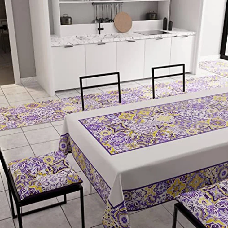 PETTI Artigiani Italiani - Teppich für Küche, rutschfest, waschbar, Läufer für Küche, Teppich, Küchenläufer, 52 x 340 cm, Design Vietri Violett, 100% Made in Italy – Bild 5