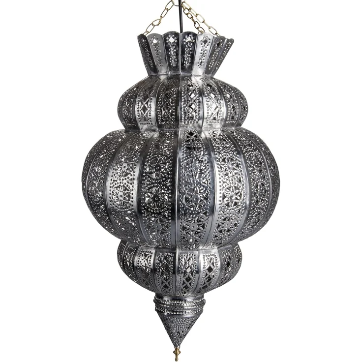 Marrakesch Orient & Mediterran Interior Pendelleuchte Orientalische Pendelleuchte Harem Silber 45cm, Lampe für Wohnzimmer, Handarbeit – Bild 6