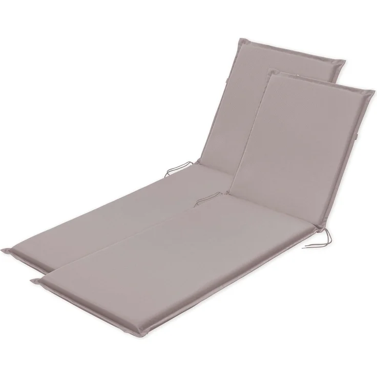 Traumnacht Komfort 2er Set Liegenauflagen Outdoor taupe mit abnehmbarem Bezug, 190 x 58 x 6 cm, Öko-Tex zertifiziert, produziert nach deutschem Qualitätsstandard – Bild 1