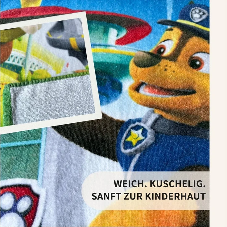 MTOnlinehandel Badetuch Paw Patrol 70x140 cm, 100 %, Baumwolle (1-St), Strandtuch mit Chase, Rubble, Everest & Skye für Kinder – Bild 3