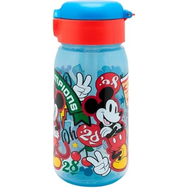 Mickey Mouse Trinkflasche 510ml – Kinderflasche mit Trinkhalm & Deckel – Bild 2