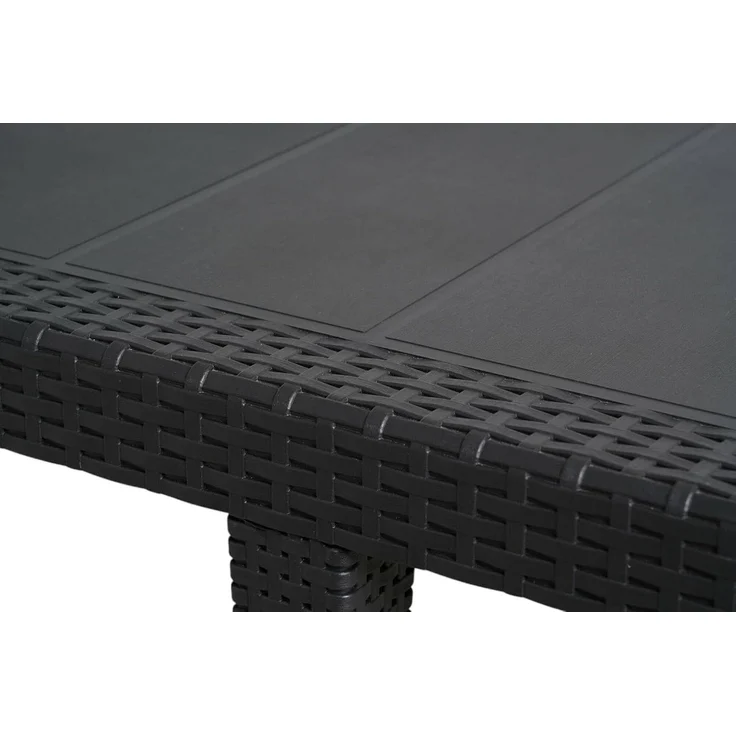 Dmora - Außentisch Roma, ausziehbares rechteckiges Esszimmerregal, ausziehbarer Gartentisch mit Rattan-Effekt, 100 % Made in Italy, 150/220 x 90 x 72 cm, Anthrazit – Bild 6