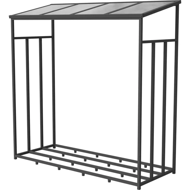 GFP Primeyard Kaminholzregal Metall 185x72x185,5 cm Brennholzregal grau