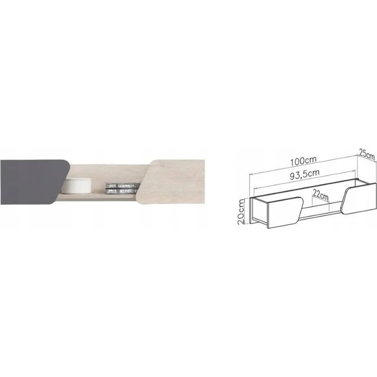 Deine Möbel 24 Jugendzimmer-Set DARLA I Kinderzimmer-Set Komplett PREMIUM, (3 + 12 + 9 +10, 4-tlg, Natur Eiche Grau), Kleiderschrank 2-türig Kommode Sideboard Schreibtisch Hängeregal – Bild 4