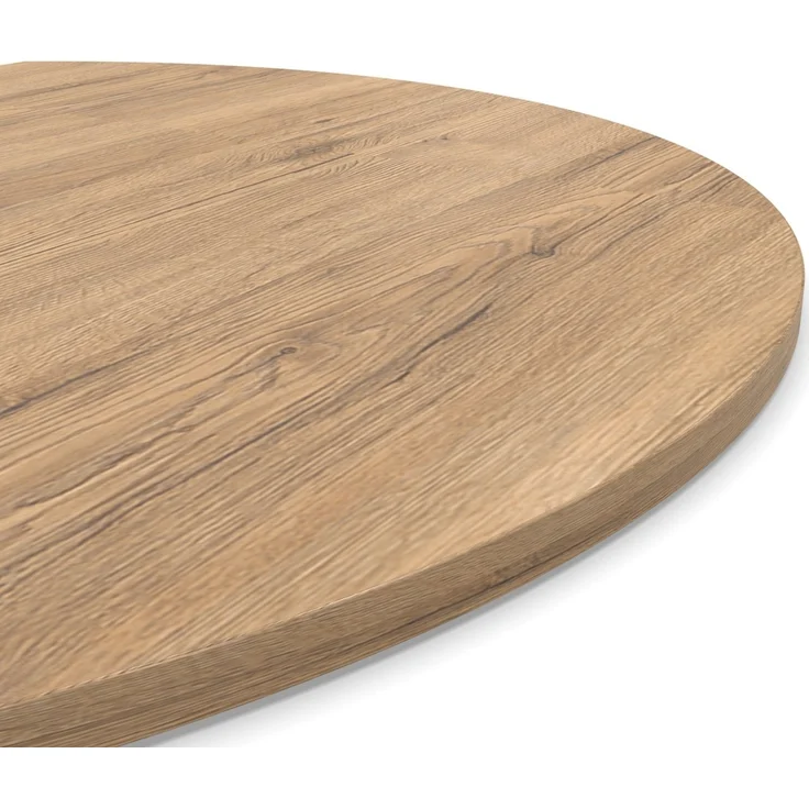 Dekor Spanplatte 28mm Tischplatte rund melaminharzbeschichtet Eiche Sanremo Classic mit ABS Kante - Größe 60 x 60 cm - Höhe 2,8 cm - Farbe Eiche Sanremo Classic – Bild 4