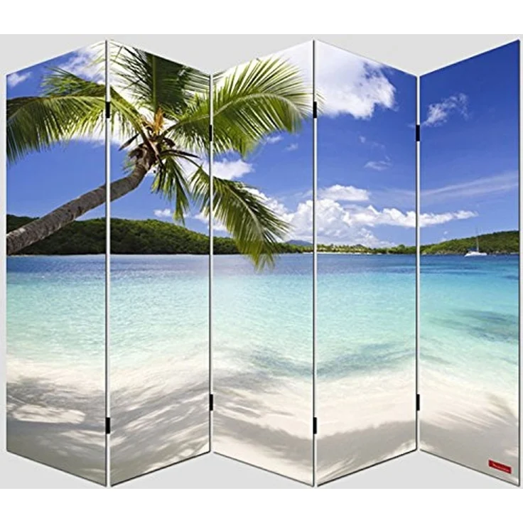 Foto-Paravent Paravent Raumteiler Trennwand M68 ~ 180x200cm, Strand – Bild 3