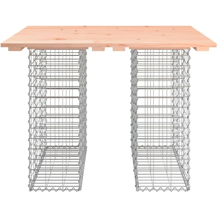 DELUKE® Gartenbank Gabionen TELLE aus Stahl 100x102x72cm Massivholz Douglasie, 25cm Gabionenbreite Gabionenbank Gartentisch aus Gabionen Steinkorb Gabionengitter Ziergabione Drahtkorb befüllbar – Bild 4