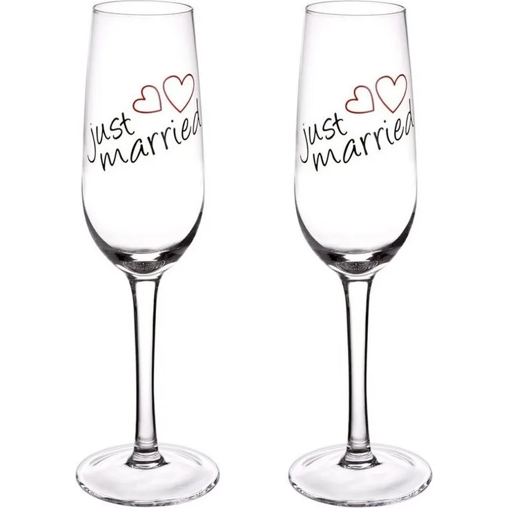 2er Set Sektglas "Just Married" 210 ml