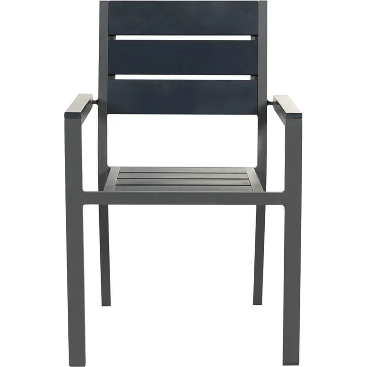 Home Deluxe Gartenstuhl MADERA - Hellgrau / Anthrazit, Aluminium, 56,6 x85 x57,5 cm – Bild 2