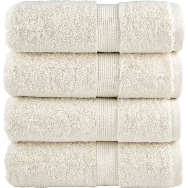 vidaXL Premium-Gästetücher SOLUND 4 Stk. Cremeweiß 30x50 cm 600 g/m² 137471 – Bild 1