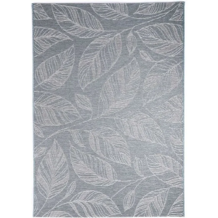 TaraCarpet Teppich In & Outdoor Teppich Newton 96014 Blatt, rund, Höhe: 3 mm, Sisal optik blau Wohnzimmer Terrasse Garten Balkon Küche 120x120 cm – Bild 4