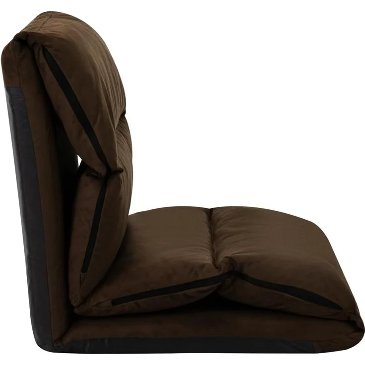 vidaXL Bodenstuhl Faltbar Braun Mikrofaser [325258] – Bild 6